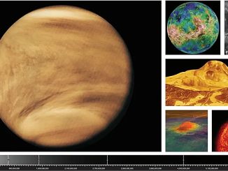 This lithograph features images of Venus from the Pioneer Venus, Magellan, TRACE, and Venus Express missions. Credit: NASA